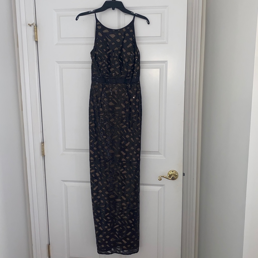 Cache black sequined gown